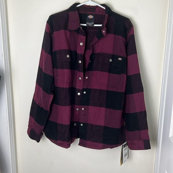 Dickies Flannel Plaid Lagenlook Utility Shirt Size XL - Picture 8 of 11